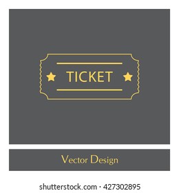 Ticket icon. Vector illustration.