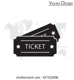Ticket icon. Vector illustration.