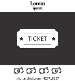 Ticket icon. Vector illustration.