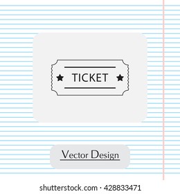 Ticket icon. Vector illustration.
