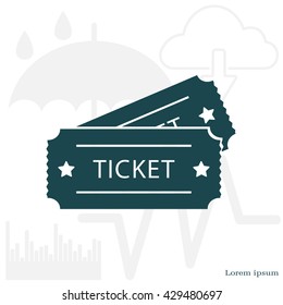 Ticket icon. Vector illustration.