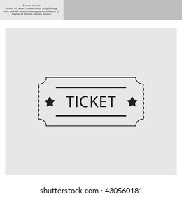 Ticket icon. Vector illustration.