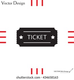 Ticket icon. Vector illustration.