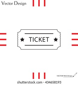 Ticket icon. Vector illustration.