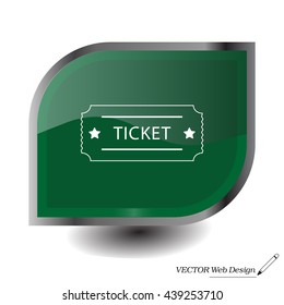 Ticket icon. Vector illustration.