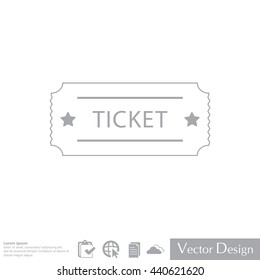 Ticket icon. Vector illustration.