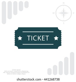 Ticket icon. Vector illustration.