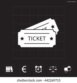 Ticket icon. Vector illustration.