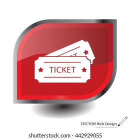 Ticket icon. Vector illustration.