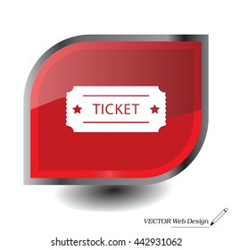 Ticket icon. Vector illustration.