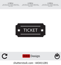 Ticket icon. Vector illustration.