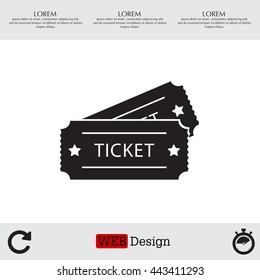 Ticket icon. Vector illustration.