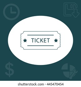 Ticket icon. Vector illustration.