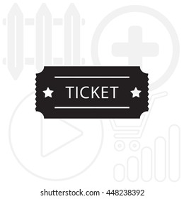 Ticket icon. Vector illustration.