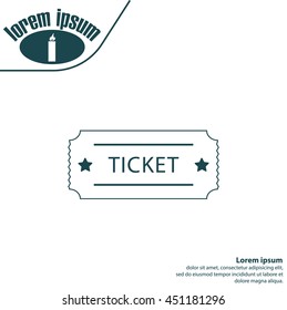 Ticket icon. Vector illustration.