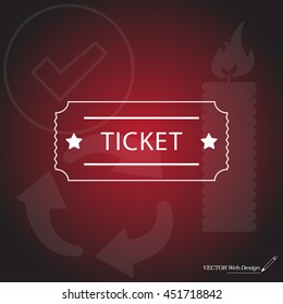 Ticket icon. Vector illustration.