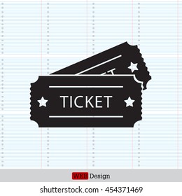 Ticket icon. Vector illustration.