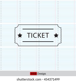 Ticket icon. Vector illustration.