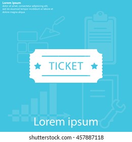 Ticket icon. Vector illustration.