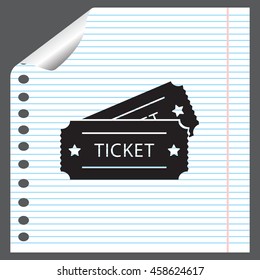 Ticket icon. Vector illustration.