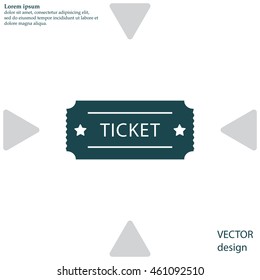 Ticket icon. Vector illustration.