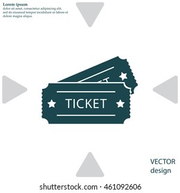 Ticket icon. Vector illustration.