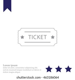 Ticket icon. Vector illustration.