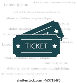 Ticket icon. Vector illustration.