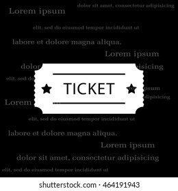 Ticket icon. Vector illustration.