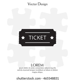 Ticket icon. Vector illustration.