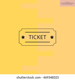 Ticket icon. Vector illustration.