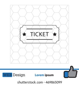 Ticket icon. Vector illustration.