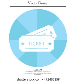 Ticket icon. Vector illustration.