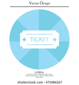 Ticket icon. Vector illustration.