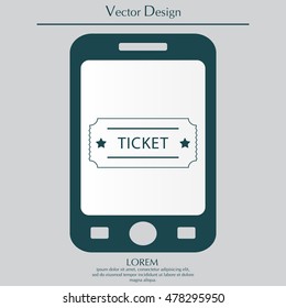 Ticket icon. Vector illustration.