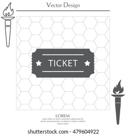 Ticket icon. Vector illustration.