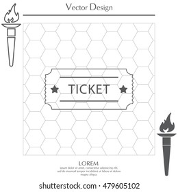 Ticket icon. Vector illustration.