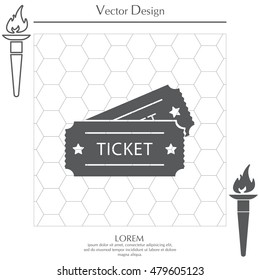 Ticket icon. Vector illustration.