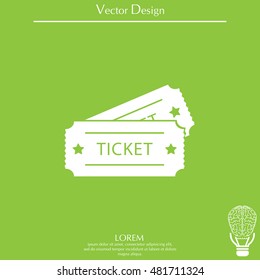 Ticket icon. Vector illustration.