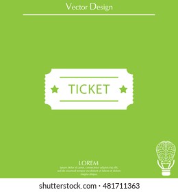 Ticket icon. Vector illustration.