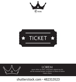 Ticket icon. Vector illustration.