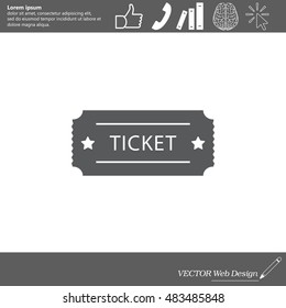 Ticket icon. Vector illustration.