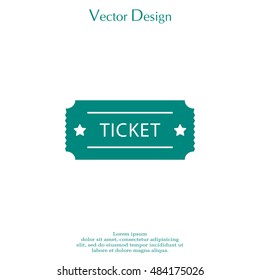 Ticket icon. Vector illustration.