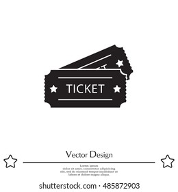 Ticket icon. Vector illustration.