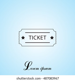 Ticket icon. Vector illustration.