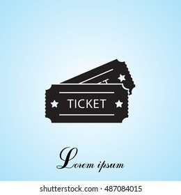 Ticket icon. Vector illustration.