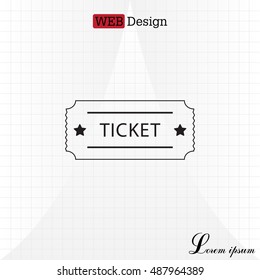 Ticket icon. Vector illustration.