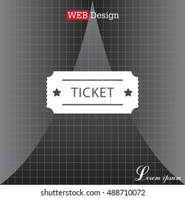 Ticket icon. Vector illustration.