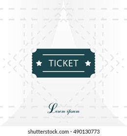 Ticket icon. Vector illustration.