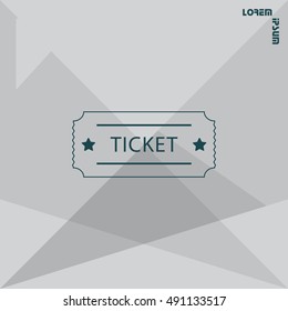 Ticket icon. Vector illustration.